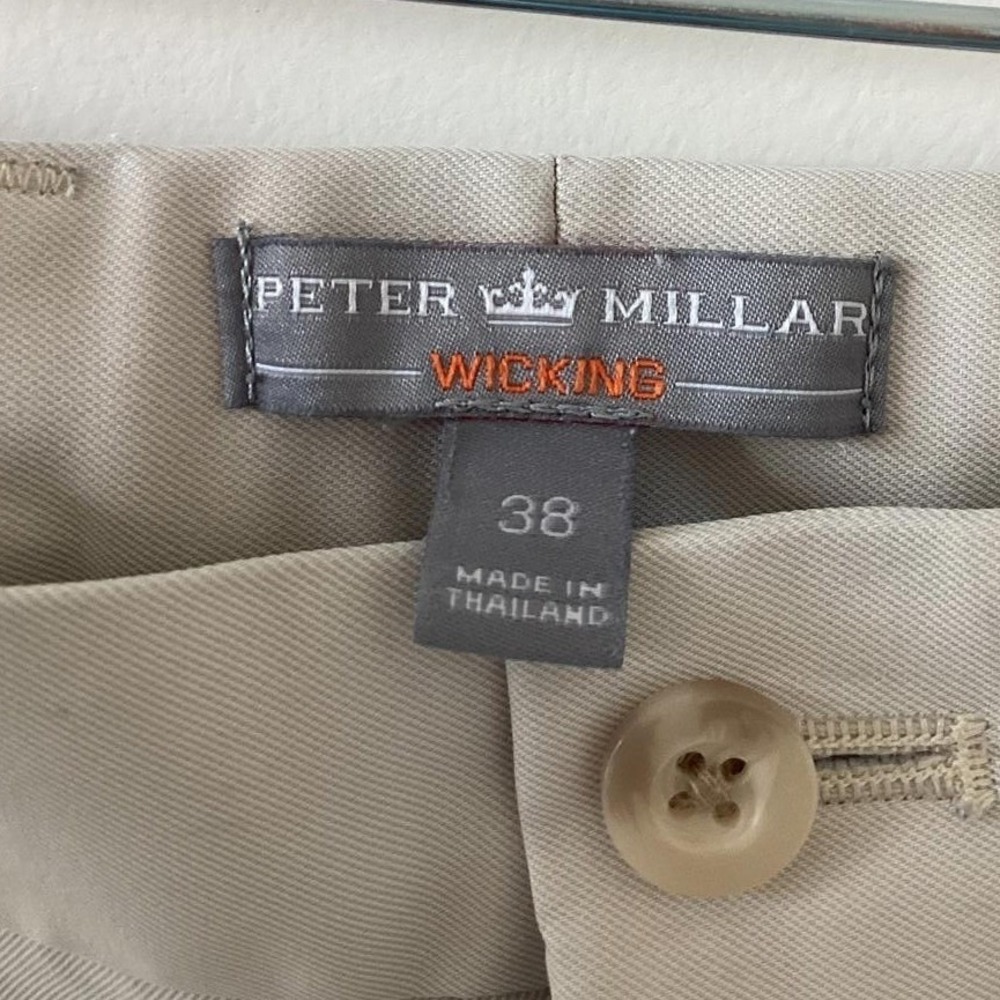 Peter Millar Beige Golf Shorts Men's 38W 9.5" Inseam Performance Casual Chino - Picture 6 of 9